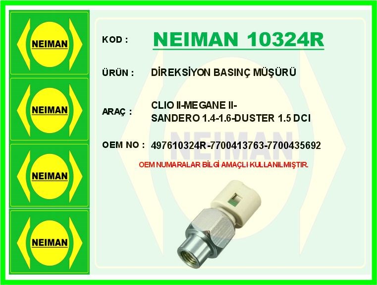 Renault Clio 2 Megane 2 Sandero 1.4 1.6 Duster 1.5 DCI Direksiyon Basınç Müşürü BESCHER
