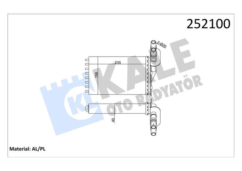 Renault Clio II Kangoo Kalorifer Radyatörü 2 Sıra KALE-RADYATOR