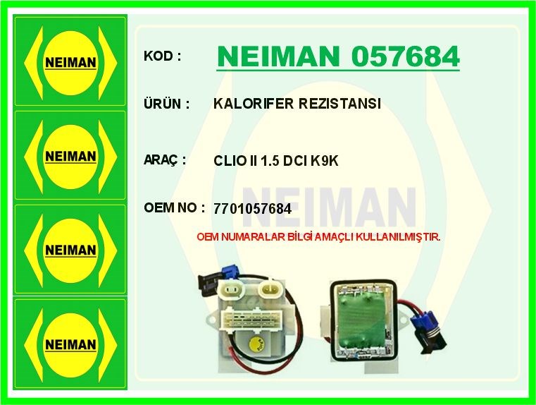Renault Clio 2 1.5 DCI K9K Kalorifer Rezistansı BESCHER