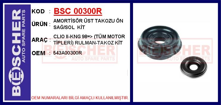 Renault Clio 2 Amortisör Üst Takozu Ön Sağ/Sol Kiti BESCHER