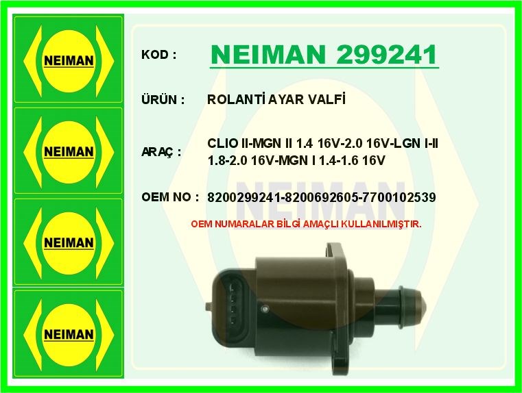 Renault Clio 2 Rolanti Ayar Valfi 1.4 16V BESCHER