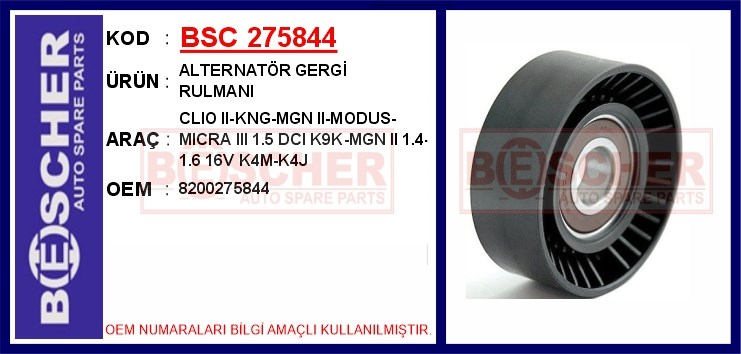 Renault Clio 2 Alternatör Gergi Rulmanı 1.5 DCI BESCHER