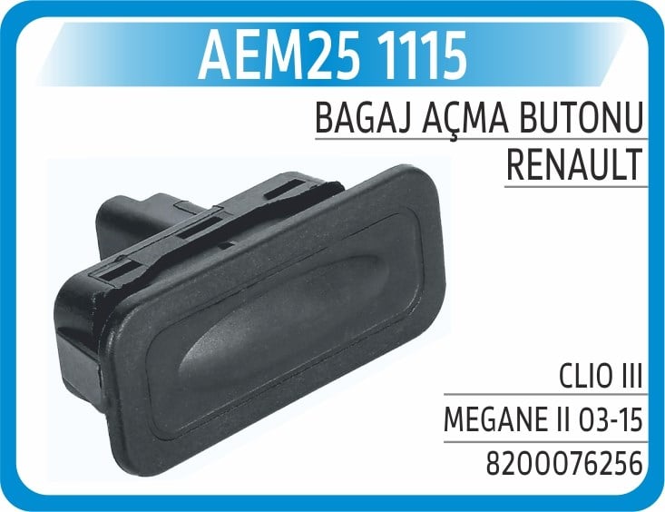 Renault Clio 3 Megane 2 Bagaj Açma Butonu AEM