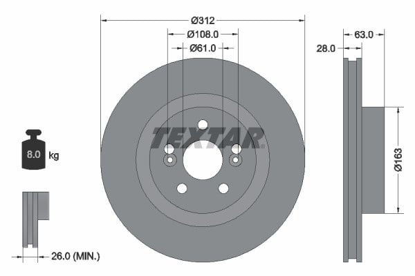 Renault Clio 3 Ön Fren Diski TEXTAR