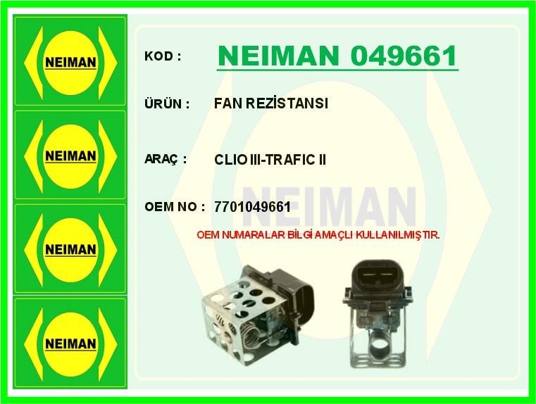 Renault Clio 3 Trafic 2 Fan Rezistansı BESCHER
