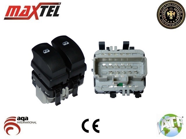 Renault Clio 3 Cam Kaldırma Anahtarı Sol 10 Pin Gri MAXTEL