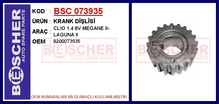 Renault Clio Megane 2 Laguna 2 Krank Dişlisi BESCHER