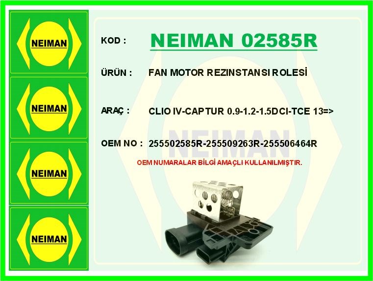 Renault Clio 4 Fan Motor Rezistansı Rölesi 0.9-1.2-1.5DCI-TCE BESCHER