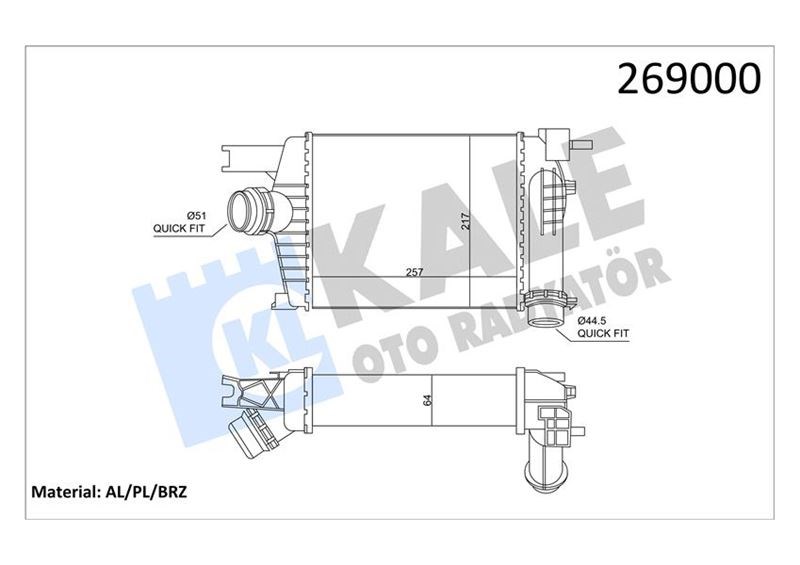Renault Clio 4 Captur Duster Turbo Radyatörü Intercooler KALE-RADYATOR