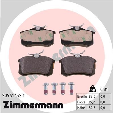 Renault Clio Arka Fren Balata Kangoo Laguna Fluence Megane Citroen Berlingo... ZIMMERMANN