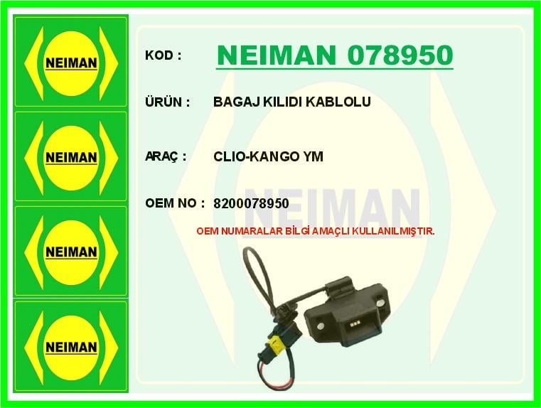 Renault Clio Kangoo Kablolu Bagaj Kilidi BESCHER