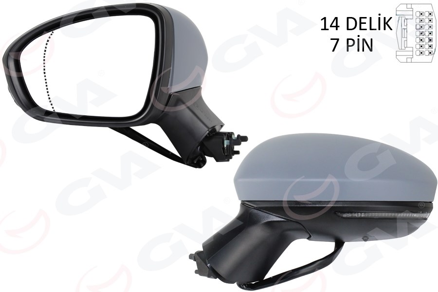 Renault Clio 5 Dış Dikiz Aynası Sol Elektrikli Isıtmalı Sinyalli Astarlı Asferik GVA