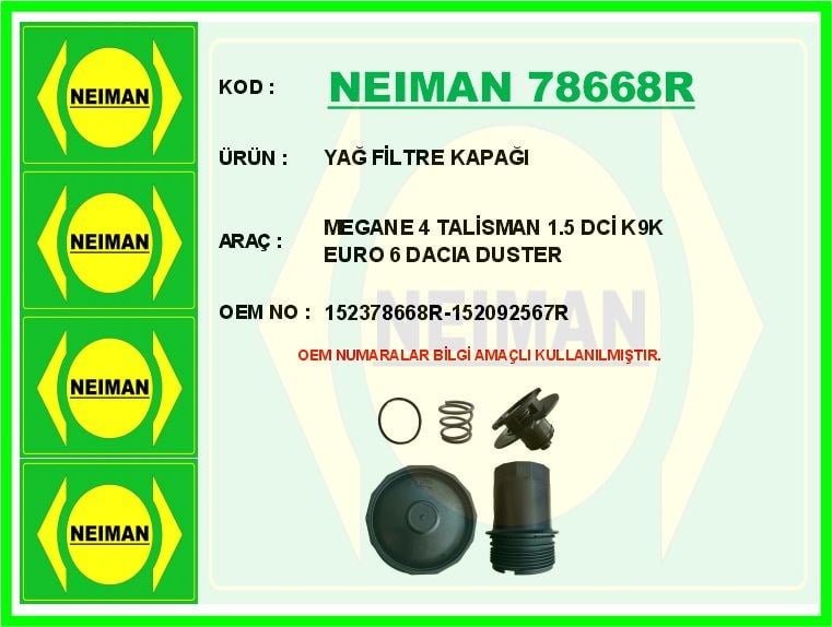 Renault Clio V Yağ Filtre Kapağı 1.5dCi BESCHER