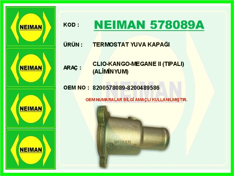 Renault Clio Kangoo Megane 2 Tıpalı Alüminyum Termostat Yuva Kapağı BESCHER