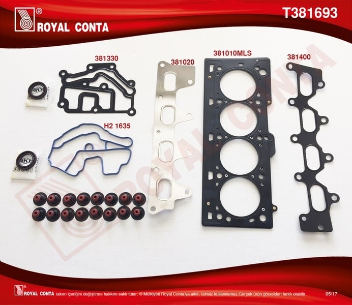 Renault Clio Megane Scenic Logan Üst Takım Conta Keçeli Subap Lastikli ROYAL