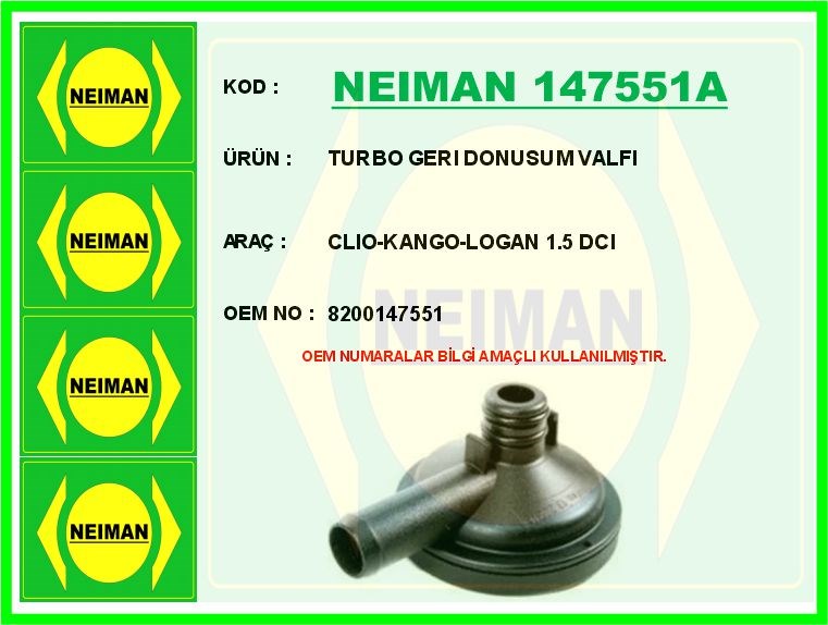 Renault Clio Kangoo Logan Turbo Geri Dönüşüm Valfi 1.5 DCI BESCHER
