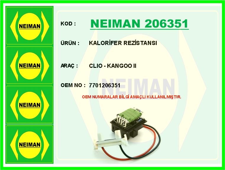 Renault Clio Kangoo 2 Kalorifer Rezistansı BESCHER