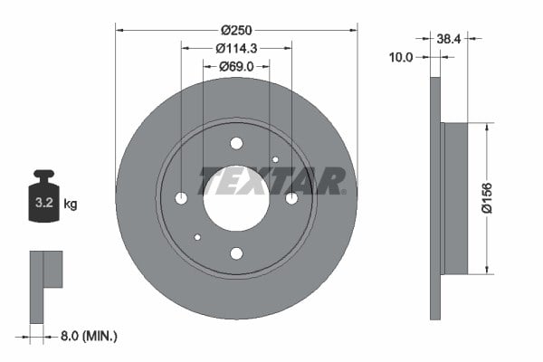 Mitsubishi Colt Arka Fren Diski Dolu Tip TEXTAR