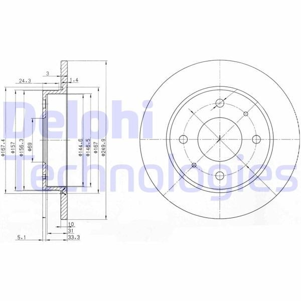 Mitsubishi Colt Arka Fren Diski Dolu Tip DELPHI