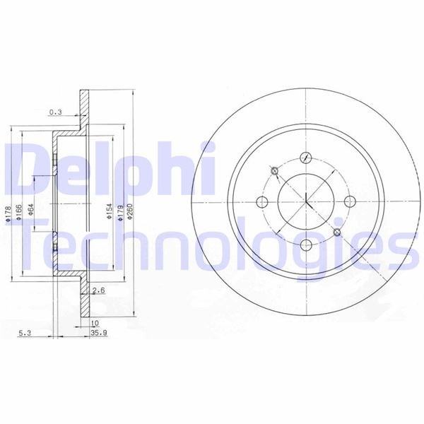 Mitsubishi Colt Arka Fren Diski Deliksiz DELPHI