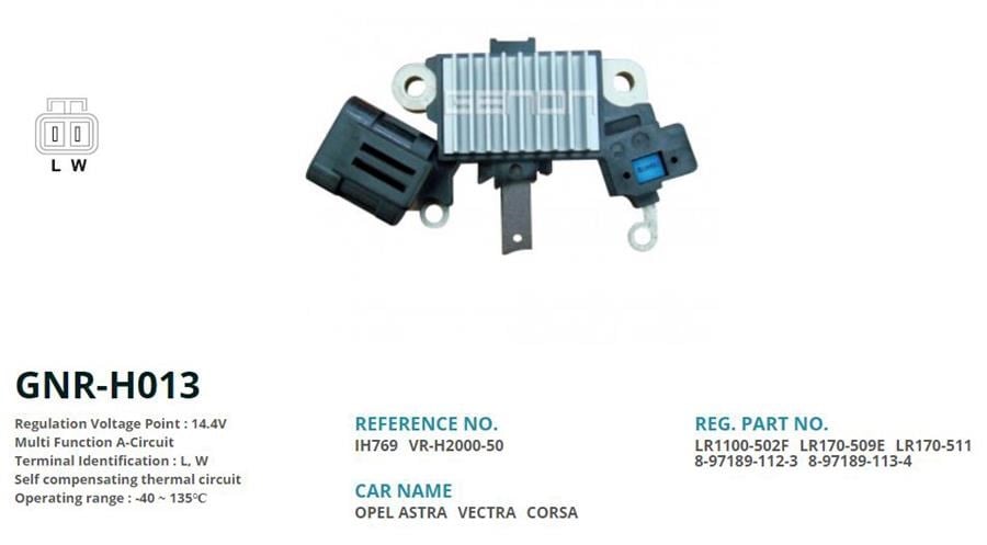Opel Combo Astra Vectra 1.7 D Alternatör Konjektörü GENON