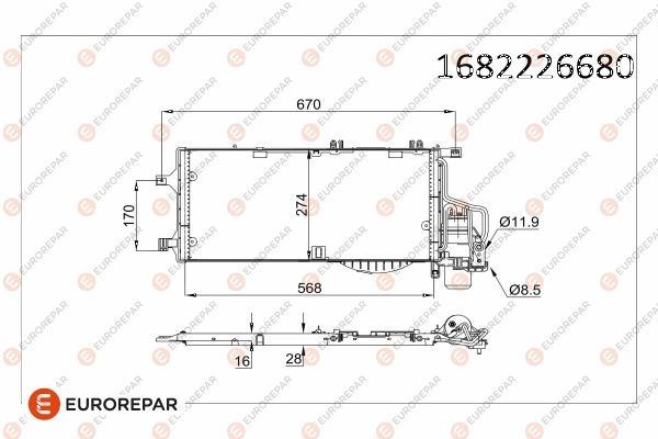 Opel Combo Klima Radyatörü Kondanseri Kurutucu ile EUROREPAR