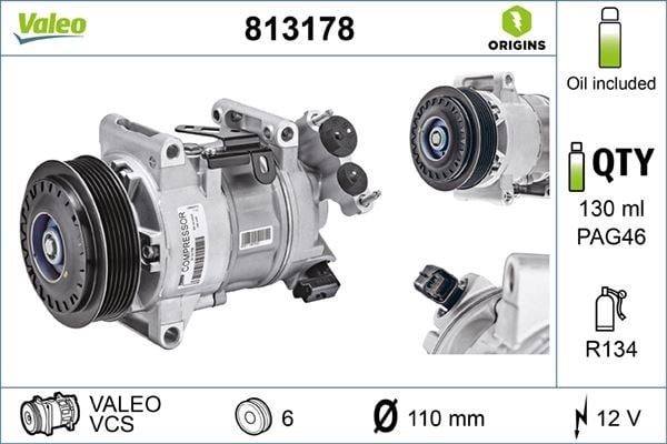 Opel Combo E Klima Kompresörü 1.2 PrueTech 1.5 DV5 2.0 BlueHdi VALEO