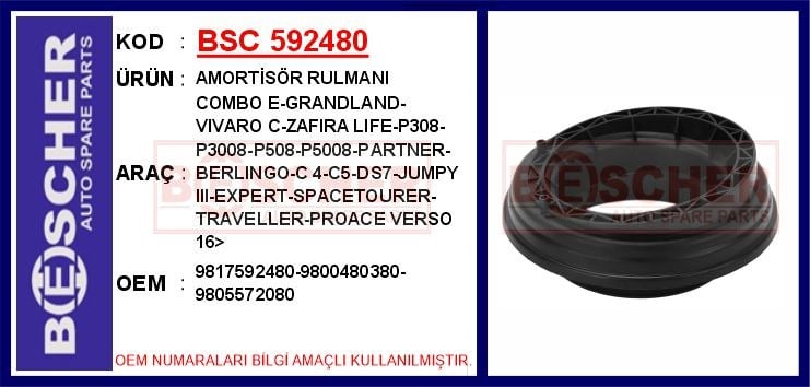 Opel Combo E Ön Amortisör Rulmanı BESCHER