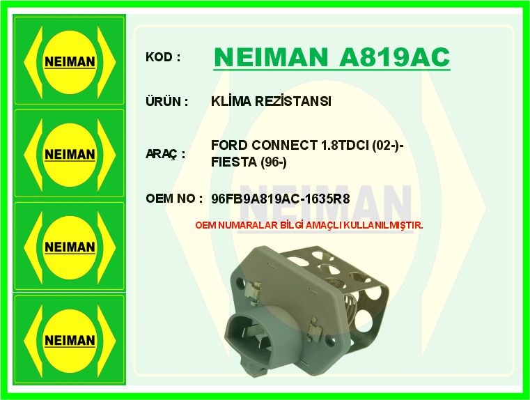 Ford Connect Klima Rezistansı 1.8TDCI BESCHER