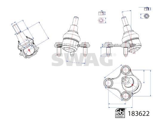 Ford Connect VW Caddy Rotil Alt Sol SWAG
