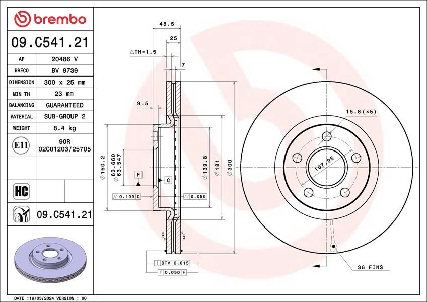 Ford Connect Ön Fren Diski BREMBO