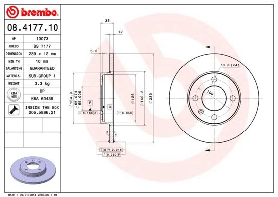 Seat Cordoba 93-02 Ibiza 93-02 Volkswagen Golf 82-99 Jetta 82-91 Polo 95-01... BREMBO