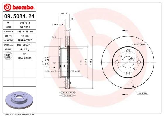 Toyota Corolla Ön Fren Diski Havalı BREMBO