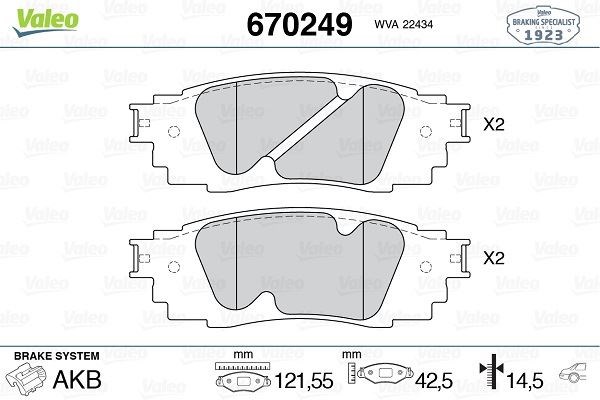 Toyota Corolla Cross Arka Fren Balatası VALEO