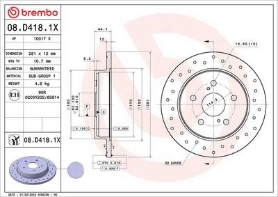 Toyota Corolla Cross CH-R Yaris Cross Arka Fren Diski Dolu Tip Delikli BREMBO