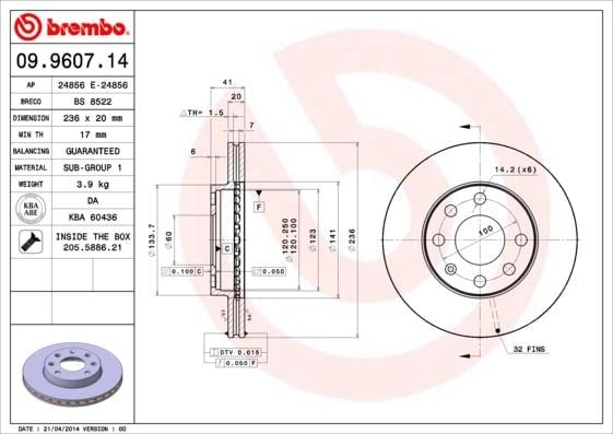 Opel Corsa B Ön Fren Aynası Havalı BREMBO