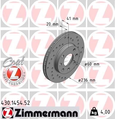 Opel Corsa B Astra F Vectra A Ascona C Combo B / Chevrolet Aveo Kalos Ön... ZIMMERMANN