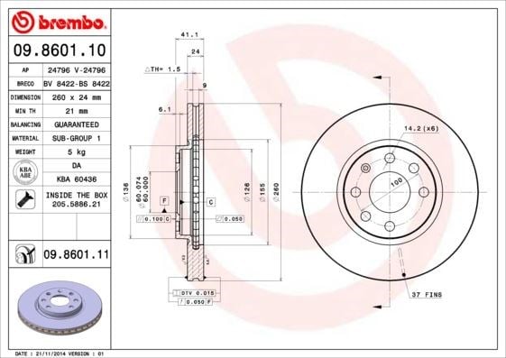 Opel Corsa C Ön Fren Aynası Havalı BREMBO