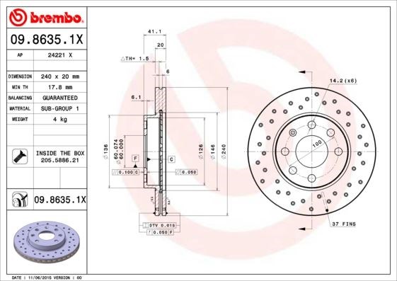 Opel Corsa C Ön Fren Aynası ABS'li BREMBO