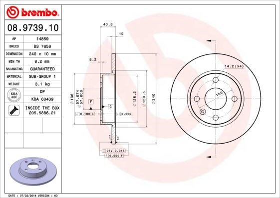Corsa C Combo C Tigra Arka Fren Aynası BREMBO