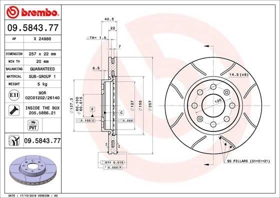 Opel Corsa Adam Fiat Punto Evo Grande Punto Ön Fren Aynası BREMBO