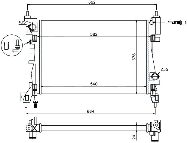 Opel Corsa D Radyatör 1.2-1.4 Benzinli Müşürlü RADISEN
