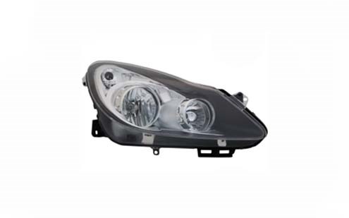 Opel Corsa D Far Sağ Siyah/Krom Elektrikli Halojen TYC