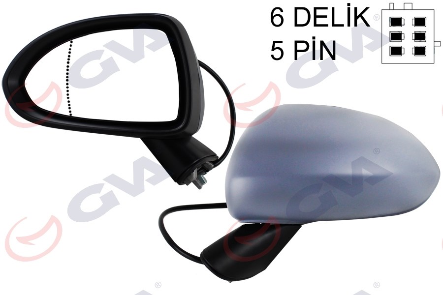 Opel Corsa D Sol Dış Dikiz Aynası Elektrikli Isıtmalı Astarlı Asferik GVA