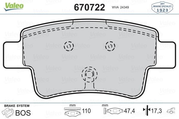 Opel Corsa D Fiat Grande Punto Arka Disk Fren Balatası VALEO