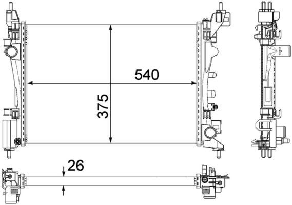 Opel Corsa D Corsa E 1.2 1.4 Motor Su Radyatörü MAHLE