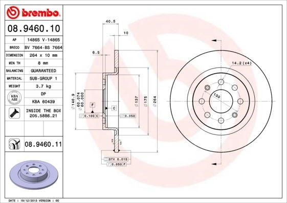 Opel Corsa E Adam Fiat Punto Evo Grande Punto Arka Fren Aynası BREMBO