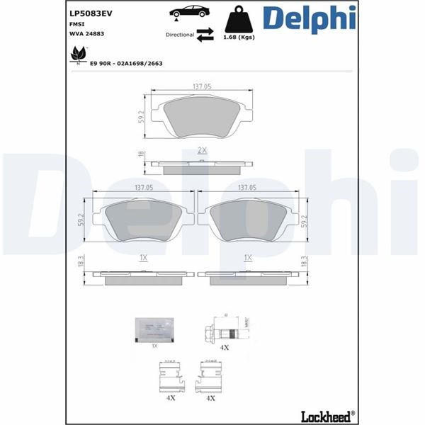 Opel Corsa F Ön Fren Balatası 15 İnç 283mm DELPHI