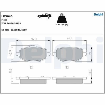 Corsa F C4 208 2008 DS3 Arka Fren Balatası Otomatik El Freni DELPHI