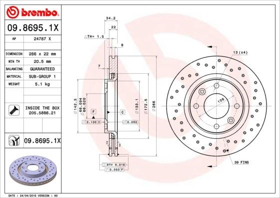 Opel Corsa F Ön Fren Aynası Havalı BREMBO